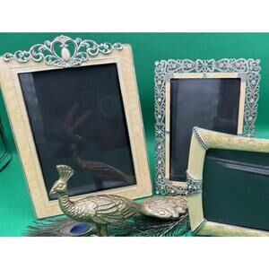 Vintage Vibes Photo Frames | Silver Filigree Enamel | Hollywood Regency | Set 3